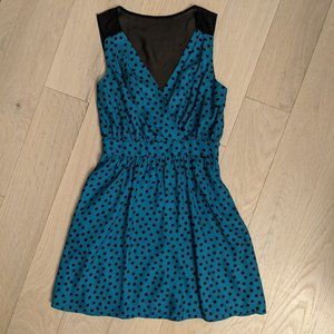 BCBGeneration Polka Dot Mesh Back Dress